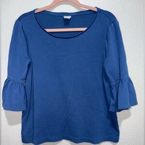 Chico's Blue Blouse with Flared Sleeves